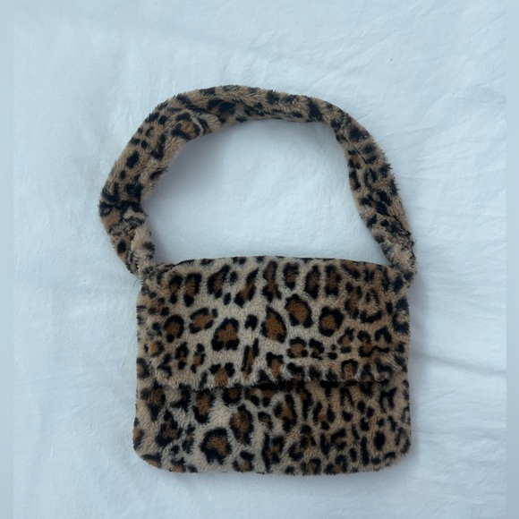 Topshop Leopard Print Faux Fur Bag - Picture 1 of 4